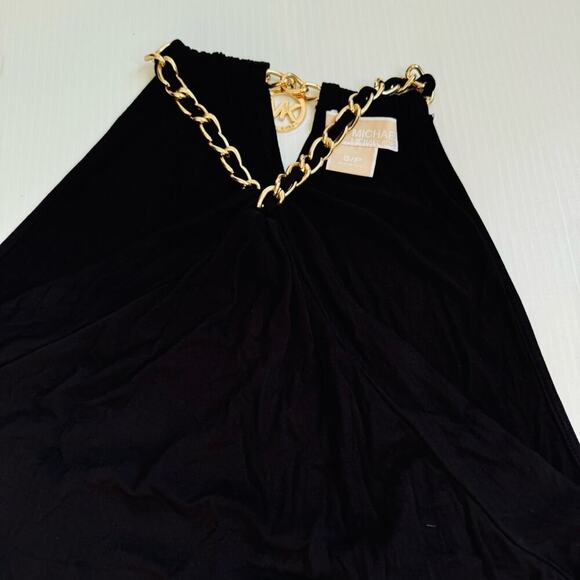 MICHAEL Michael Kors chain link halter with MK logo on chain black size small - Picture 2 of 6